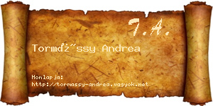 Tormássy Andrea névjegykártya